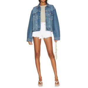 AGOLDE  Parker white denim shorts